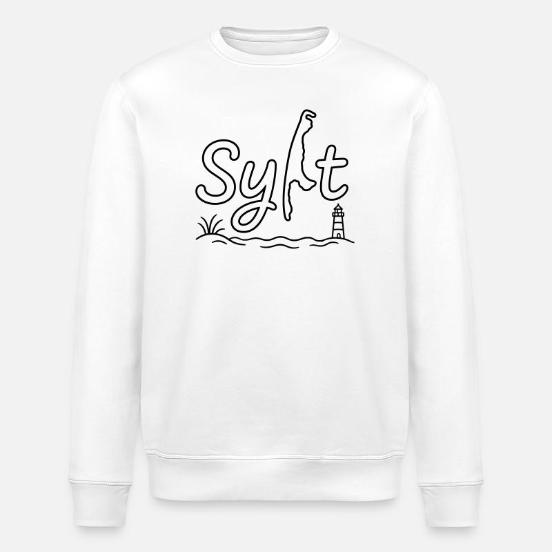Sylt Insel Umriss - Stanley/Stella Unisex Bio-Sweatshirt ROLLER - Weiß