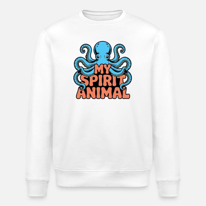 Oktopus Spirit - Sweat bio ROLLER Stanley/Stella Unisexe - blanc