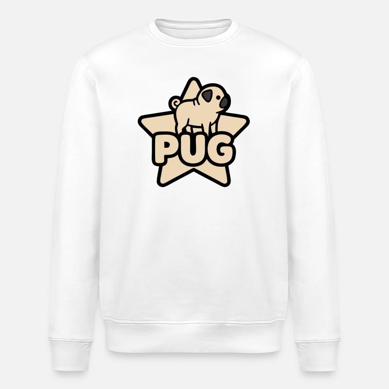 Mops Stern Banner Platzhalter - Stanley/Stella Unisex Bio-Sweatshirt ROLLER - Weiß