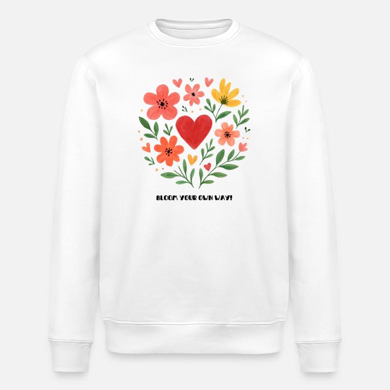 bloom your own way - Stanley/Stella ROLLER Unisex Organic Sweatshirt - white