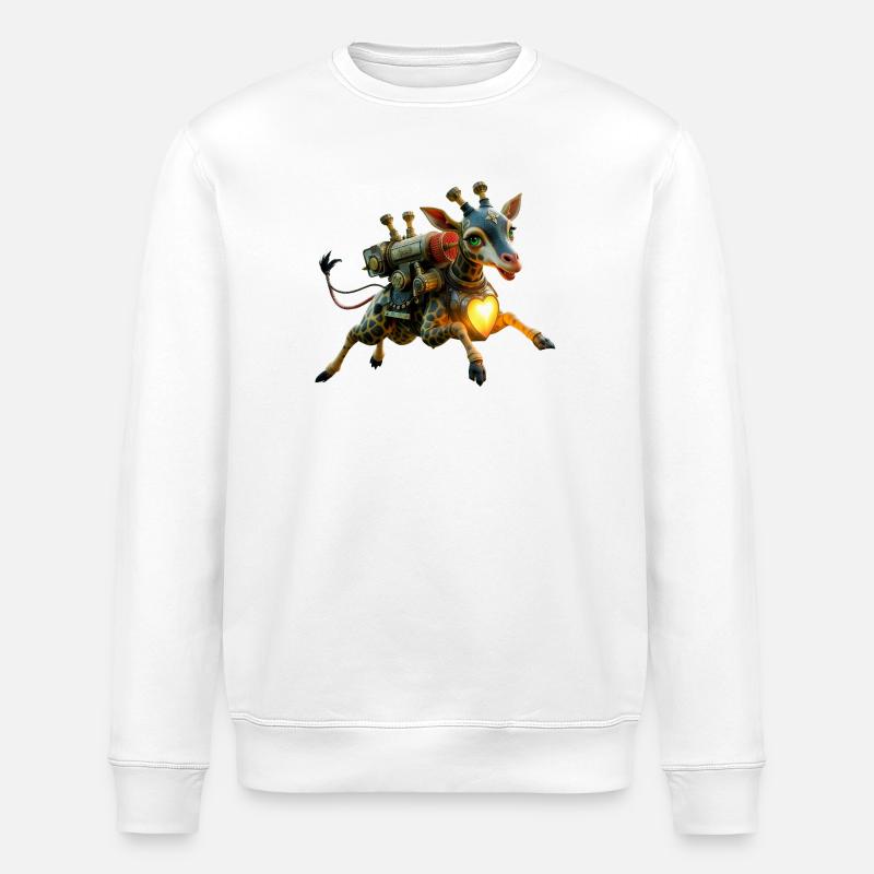 Cœur illuminé de girafe steampunk - Sweat bio ROLLER Stanley/Stella Unisexe - blanc