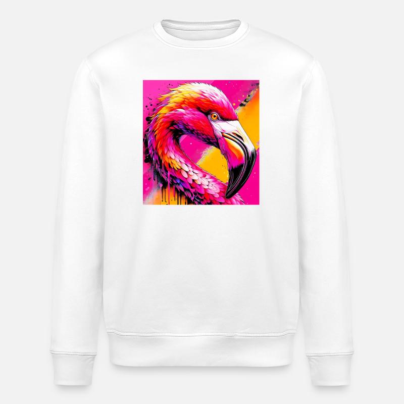Flamingo - Stanley/Stella Unisex Bio-Sweatshirt ROLLER - Weiß