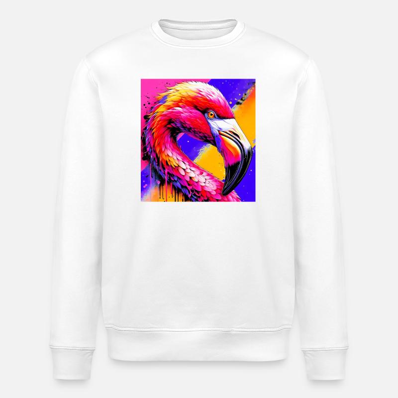 Flamingo - Stanley/Stella Unisex Bio-Sweatshirt ROLLER - Weiß