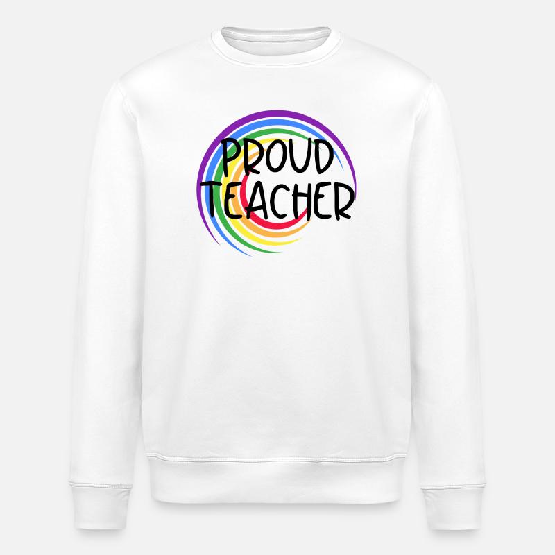 Stolzer Lehrer LGBTQ Pride Regenbogendesign - Stanley/Stella Unisex Bio-Sweatshirt ROLLER - Weiß