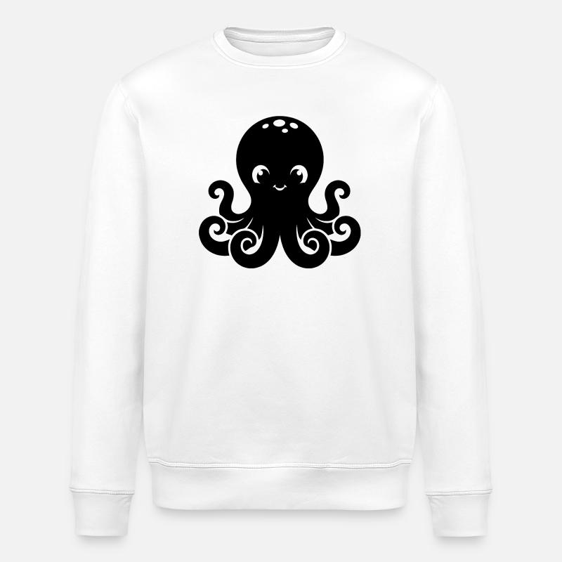 Süßes kleines Oktopus-Design - Stanley/Stella Unisex Bio-Sweatshirt ROLLER - Weiß