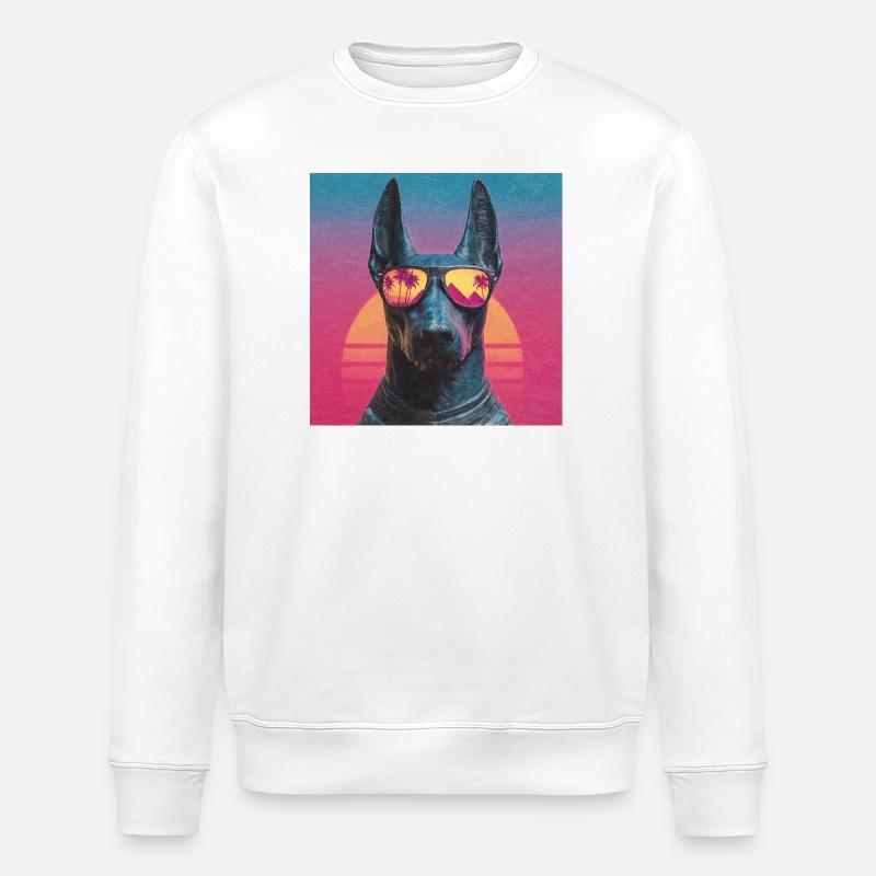 Anubis Synthwave - Dieu en vacances - Sweat bio ROLLER Stanley/Stella Unisexe - blanc