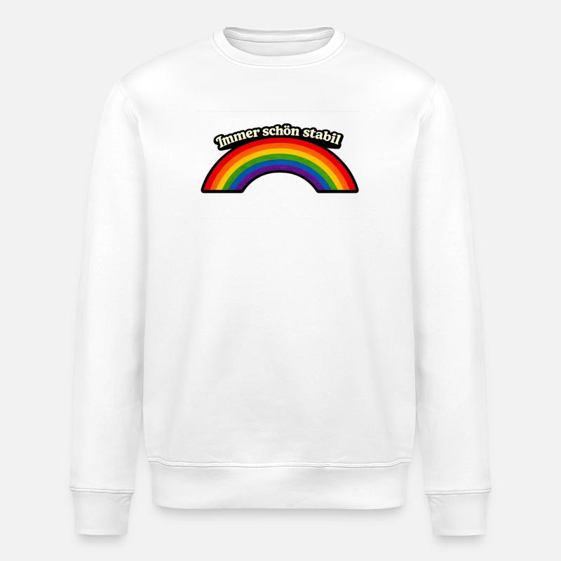 Immer schön stabil x Regenbogen - Stanley/Stella Unisex Bio-Sweatshirt ROLLER - Weiß