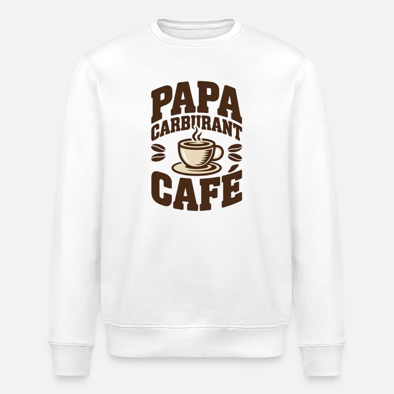Papa Carburant Café - Sweat bio ROLLER Stanley/Stella Unisexe - blanc