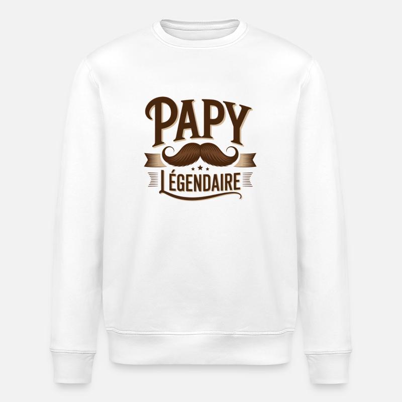 Opa Legendärer Schnurrbart - Stanley/Stella Unisex Bio-Sweatshirt ROLLER - Weiß