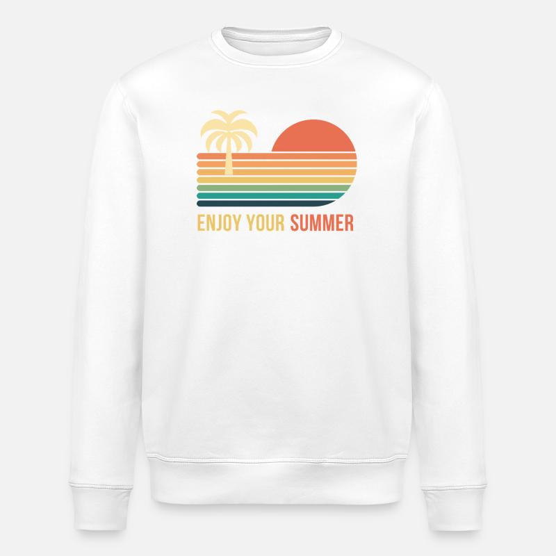 Sunset Retro Palme - Stanley/Stella Unisex Bio-Sweatshirt ROLLER - Weiß