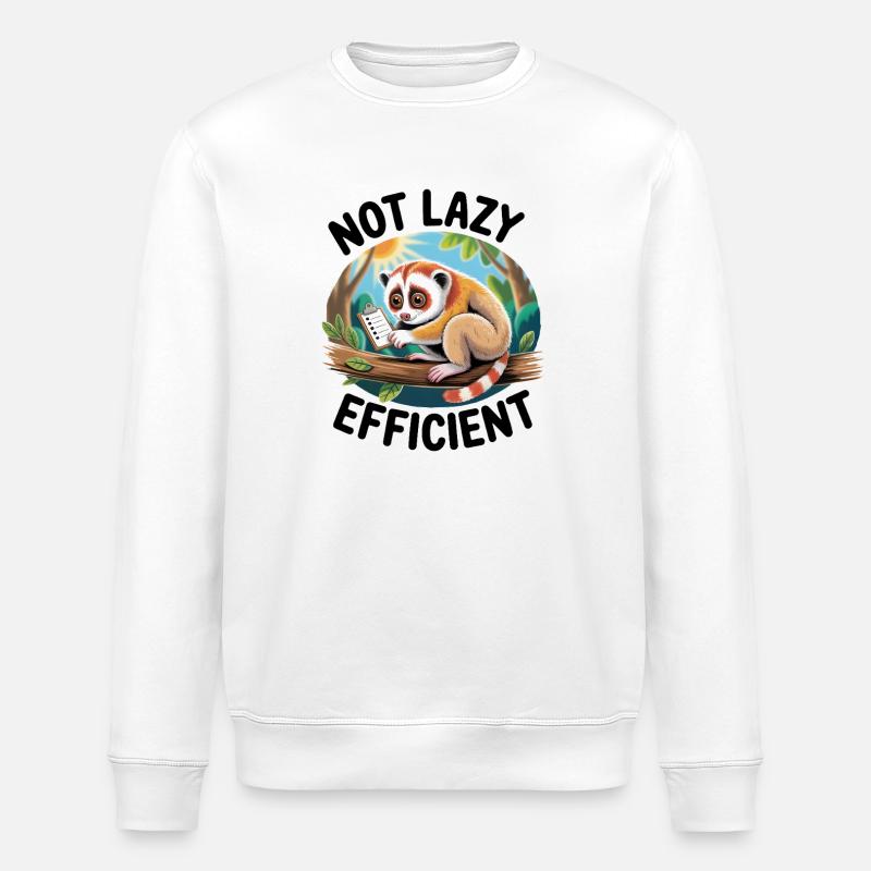 Not lazy | Efficient plum lori - Stanley/Stella ROLLER Unisex Organic Sweatshirt - white