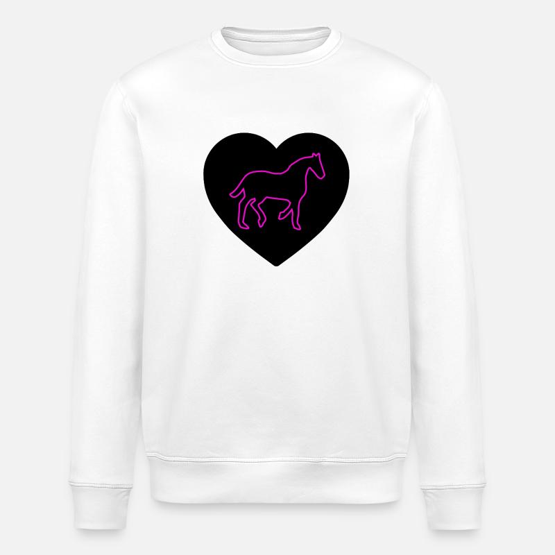 horses - Stanley/Stella ROLLER Unisex Organic Sweatshirt - white