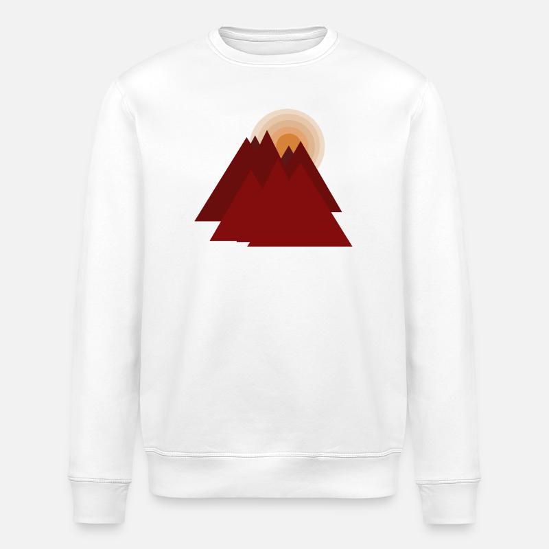 Red Mountains at Sunrise - Stanley/Stella ROLLER Unisex Organic Sweatshirt - white