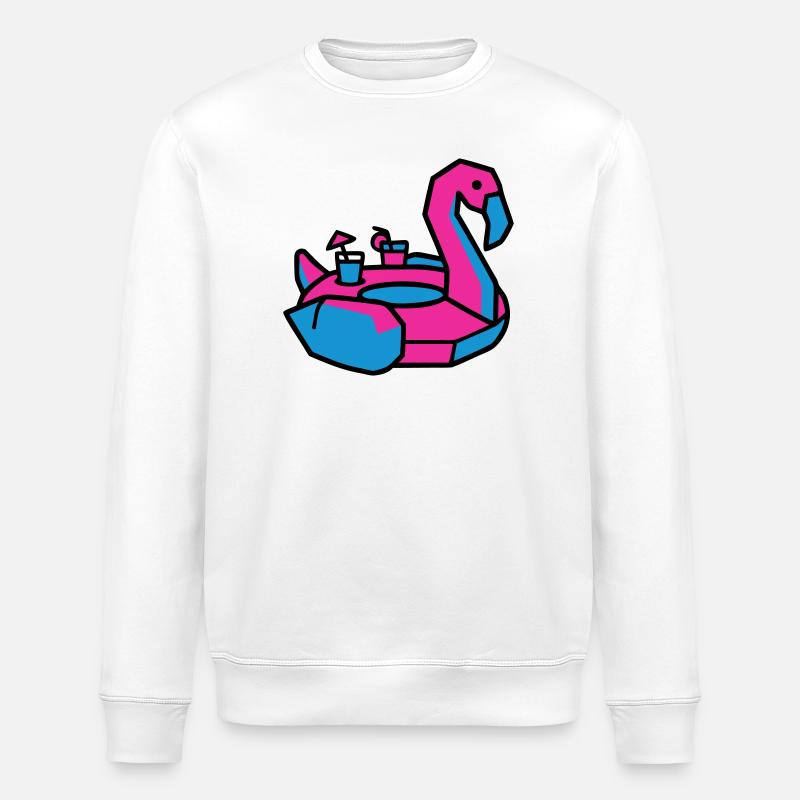 Flamingo Schwimmtier Pool Party - Stanley/Stella Unisex Bio-Sweatshirt ROLLER - Weiß