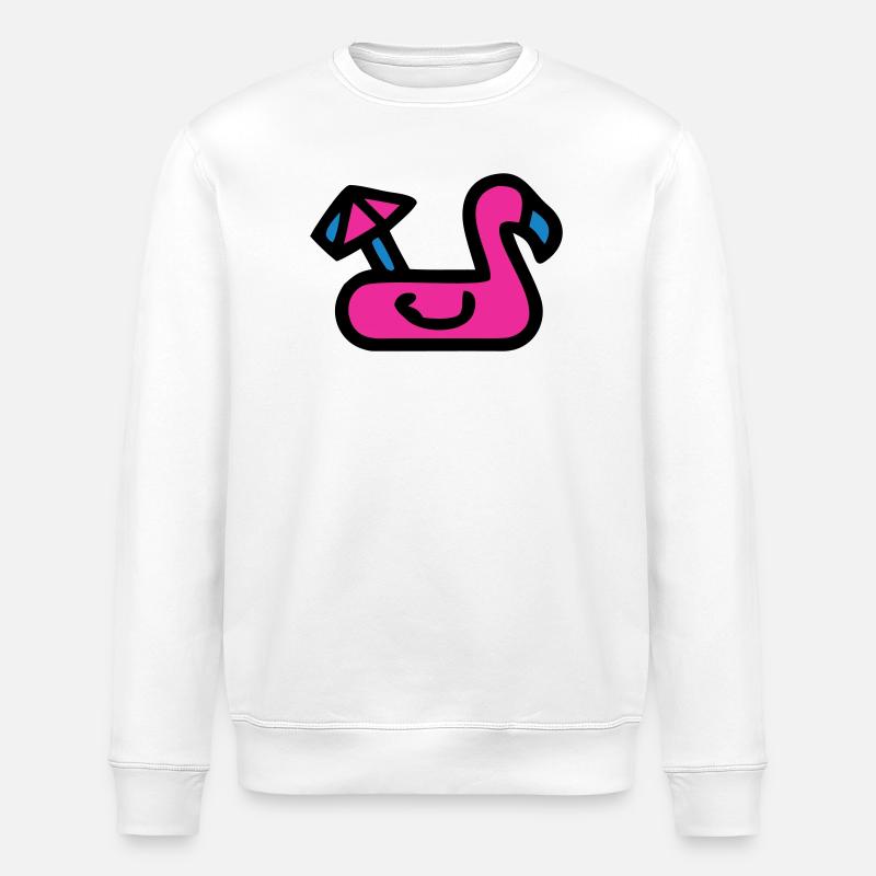 Flamingo Luftmatratze Retro - Stanley/Stella Unisex Bio-Sweatshirt ROLLER - Weiß