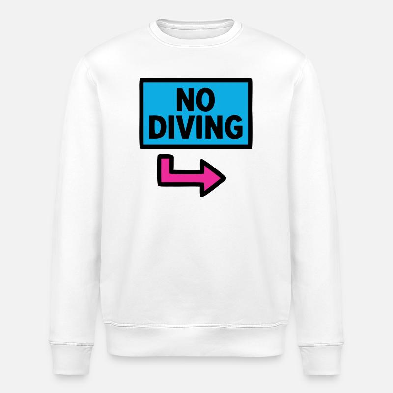 No Diving Schild Pool Retro - Stanley/Stella Unisex Bio-Sweatshirt ROLLER - Weiß