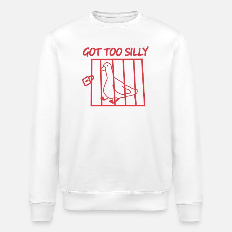 Zu dummer Vogel im Käfig - Stanley/Stella Unisex Bio-Sweatshirt ROLLER - Weiß