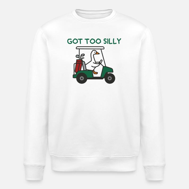 Goose in golf cart - Stanley/Stella ROLLER Unisex Organic Sweatshirt - white