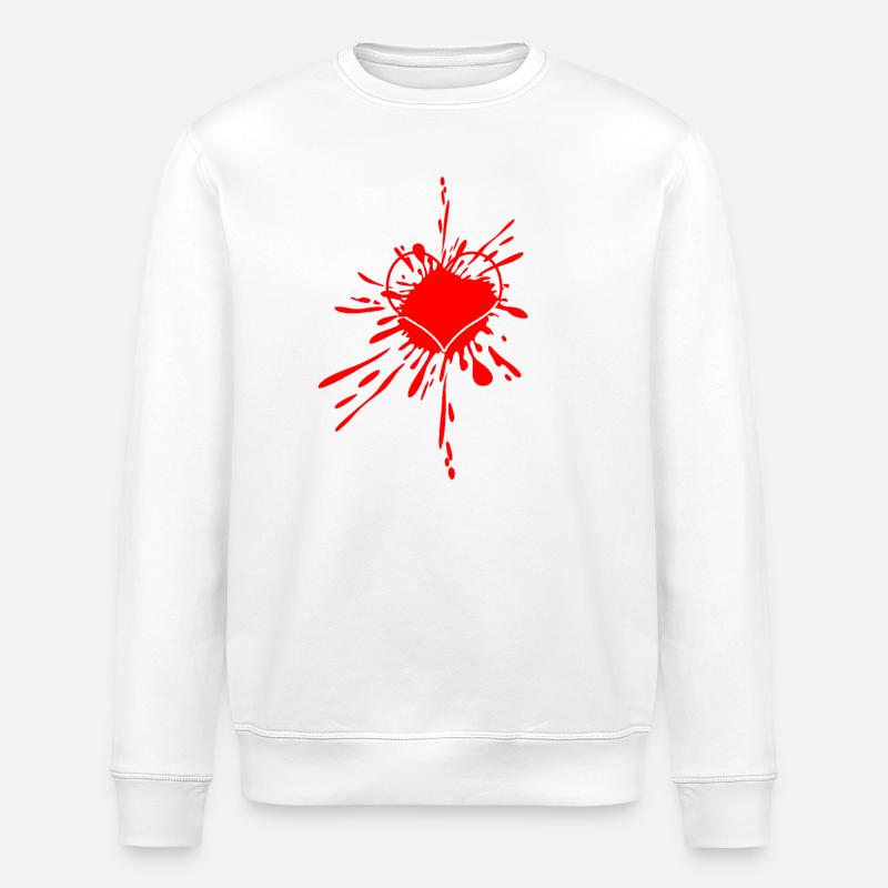 Art éclaboussuré de cœur - Sweat bio ROLLER Stanley/Stella Unisexe - blanc