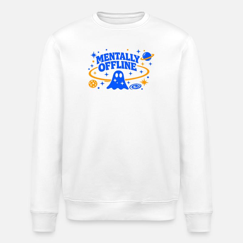 MENTALLY OFFLINE - Stanley/Stella ROLLER Unisex Organic Sweatshirt - white
