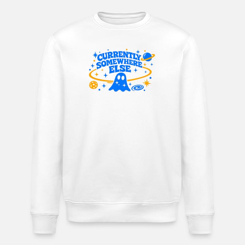 CURRENTLY SOMEWHERE ELSE - Stanley/Stella ROLLER Unisex Organic Sweatshirt - white