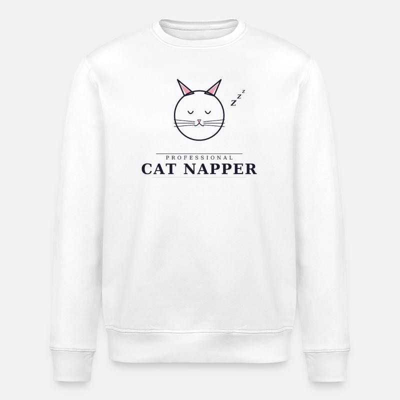 Professional Cat Napper - Stanley/Stella ROLLER Unisex Organic Sweatshirt - white