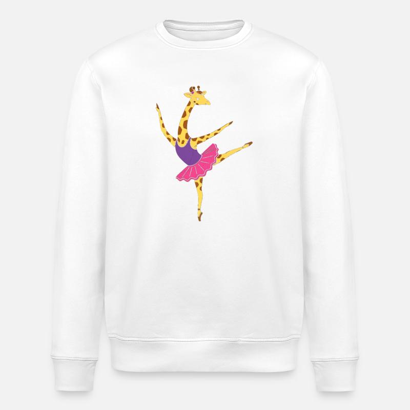Giraffenballett im Pink Tutù - Stanley/Stella Unisex Bio-Sweatshirt ROLLER - Weiß