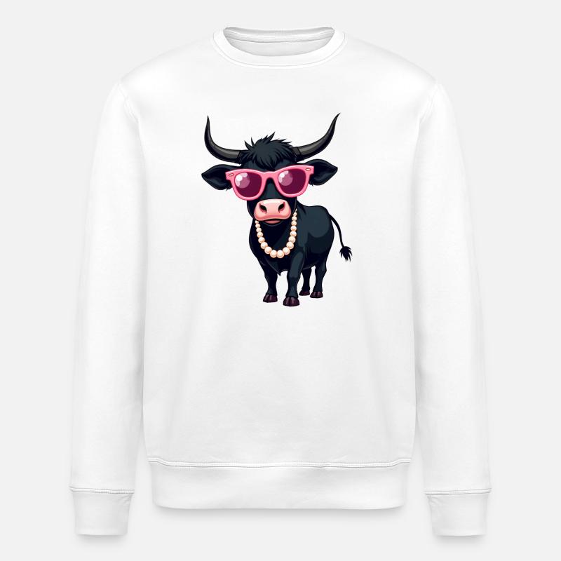 Schwarze Kuh - Stanley/Stella Unisex Bio-Sweatshirt ROLLER - Weiß