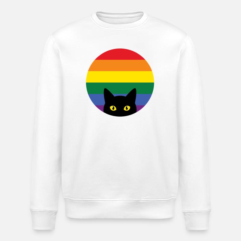 Pride Month LGBT – Späh-Katze - Stanley/Stella Unisex Bio-Sweatshirt ROLLER - Weiß