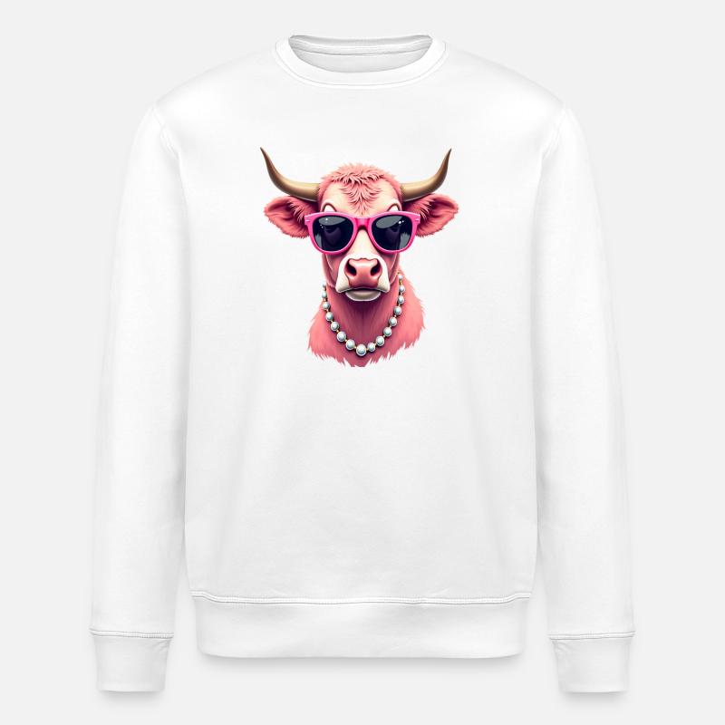 Kuh - Stanley/Stella Unisex Bio-Sweatshirt ROLLER - Weiß