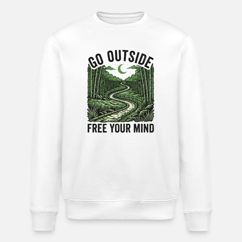 Go Outside Free Your Mind - Stanley/Stella Unisex Bio-Sweatshirt ROLLER - Weiß