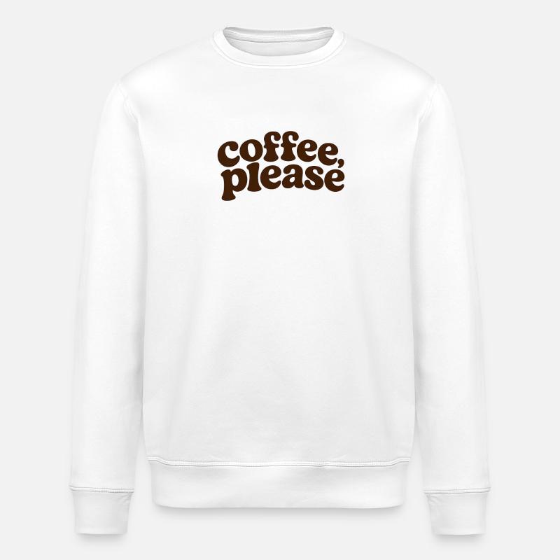 Coffee please Retro Schriftzug - Stanley/Stella Unisex Bio-Sweatshirt ROLLER - Weiß