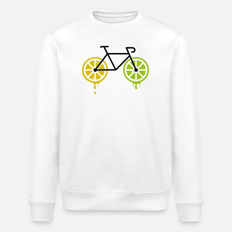 Citron vélo - Sweat bio ROLLER Stanley/Stella Unisexe - blanc
