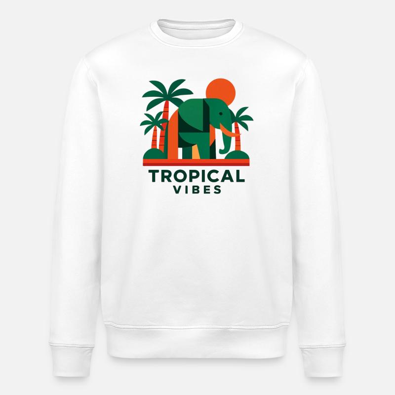 Tropical Elephant - Stanley/Stella Unisex Bio-Sweatshirt ROLLER - Weiß