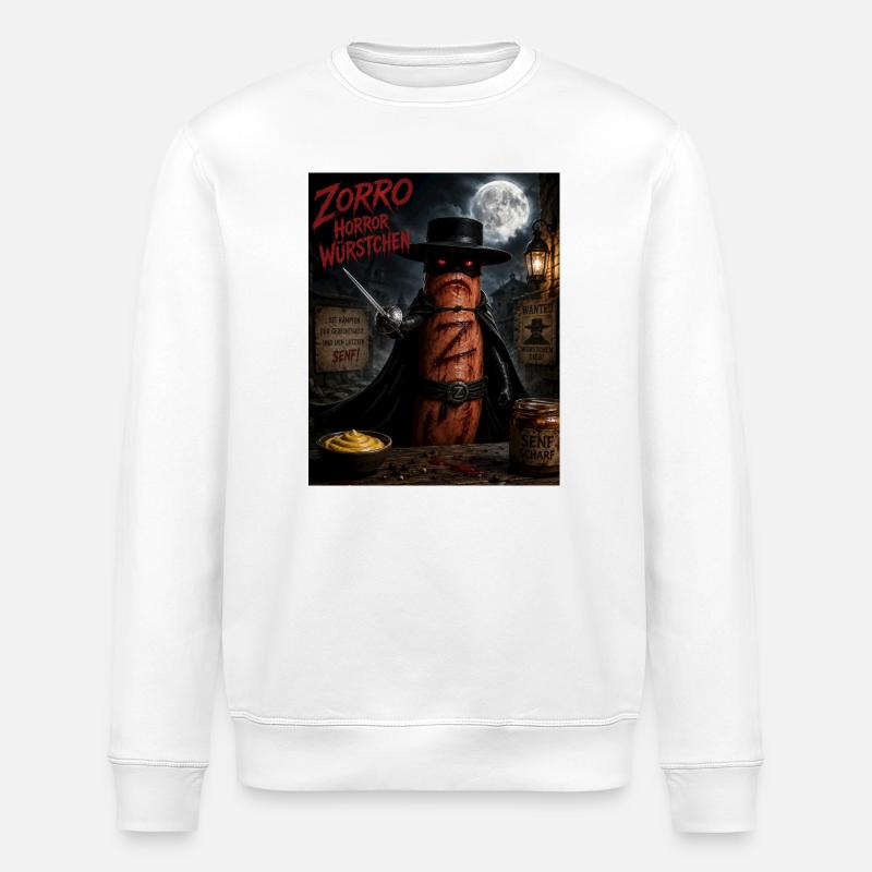 Zorro Horror Würstchen  - Stanley/Stella Unisex Bio-Sweatshirt ROLLER - Weiß
