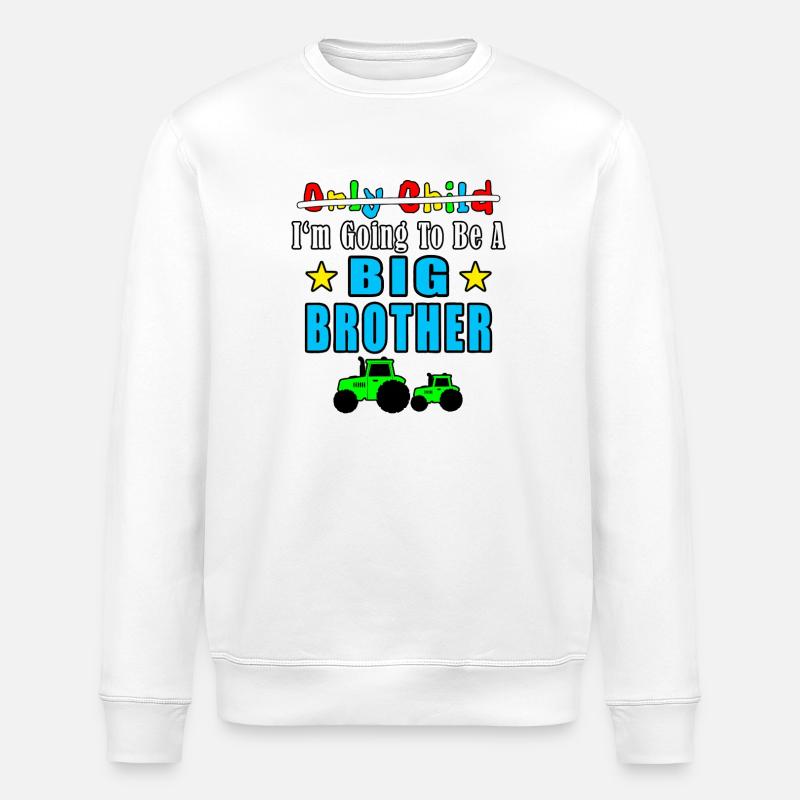 Big Brother-Ankündigung mit Trucks - Stanley/Stella Unisex Bio-Sweatshirt ROLLER - Weiß