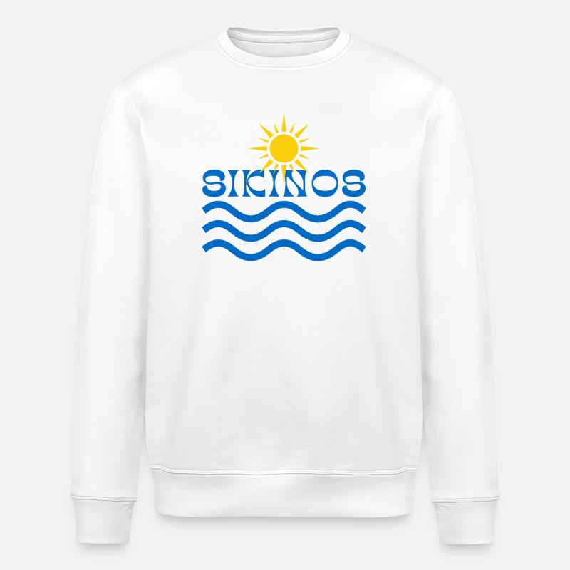 Sikonos-Sun Over Blue Waves  - Stanley/Stella ROLLER Unisex Organic Sweatshirt - white