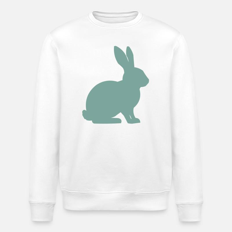 Kaninchen Silhouette - Stanley/Stella Unisex Bio-Sweatshirt ROLLER - Weiß