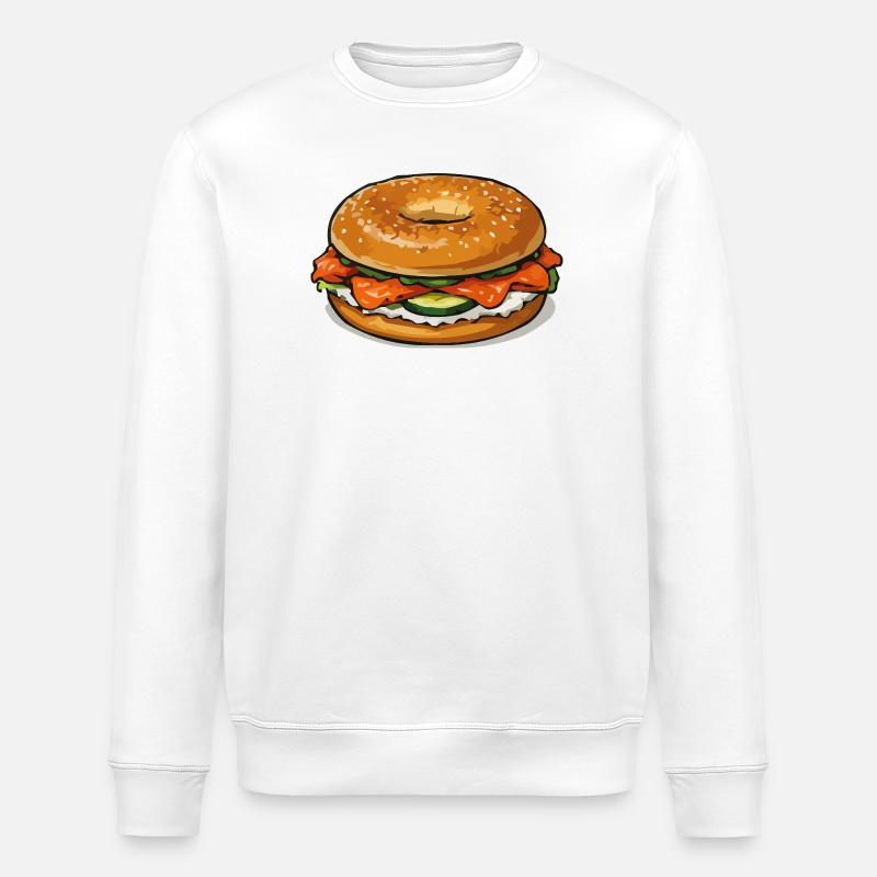 Bagel Pop-Art Illustration - Stanley/Stella Unisex Bio-Sweatshirt ROLLER - Weiß