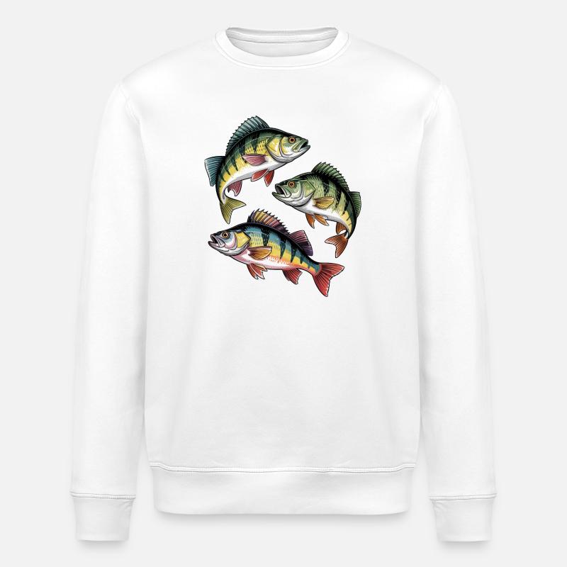 Barsch Angeln - Stanley/Stella Unisex Bio-Sweatshirt ROLLER - Weiß