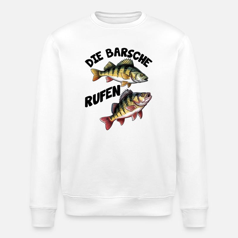 Barsch Angeln - Stanley/Stella Unisex Bio-Sweatshirt ROLLER - Weiß