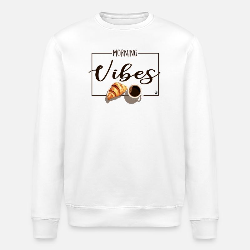 Tasse Kaffee & Croissant - Stanley/Stella Unisex Bio-Sweatshirt ROLLER - Weiß