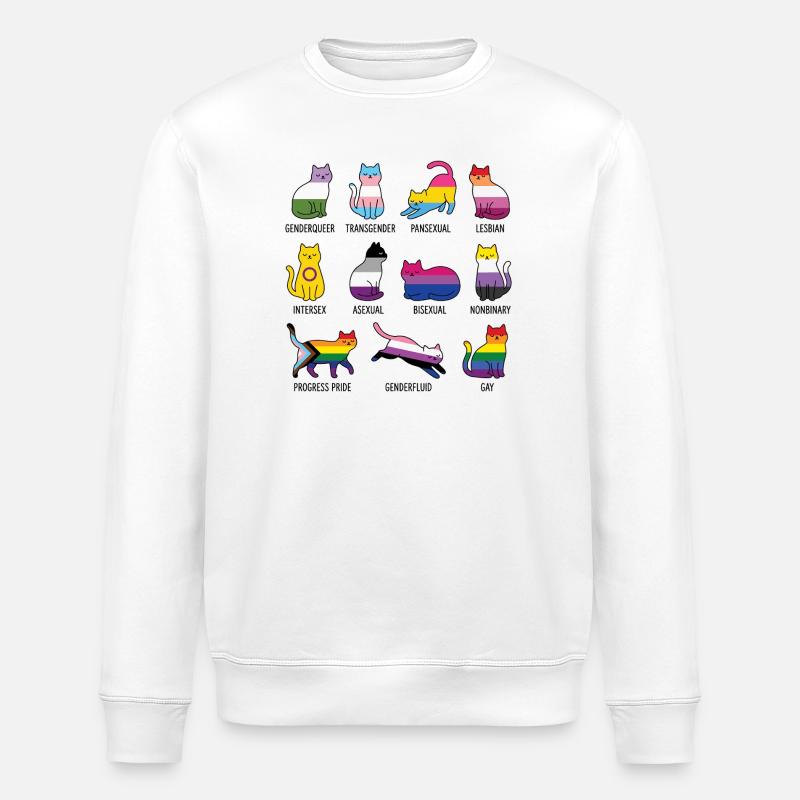 LGBTQ-Pride-Monat – Rainbow Cats - Stanley/Stella Unisex Bio-Sweatshirt ROLLER - Weiß