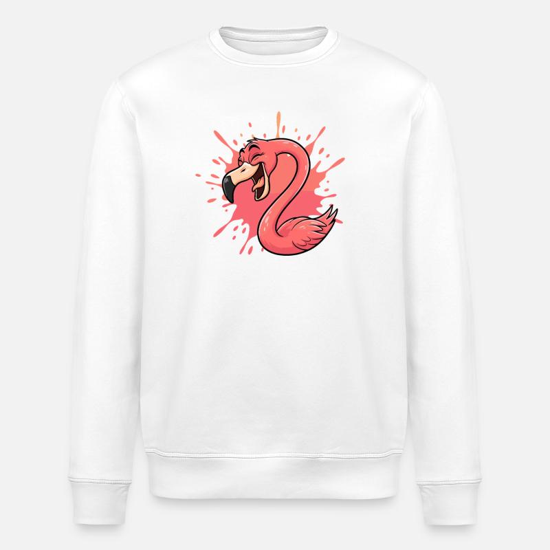 Flamingo Spritz Cartoon Rose - Sweat bio ROLLER Stanley/Stella Unisexe - blanc