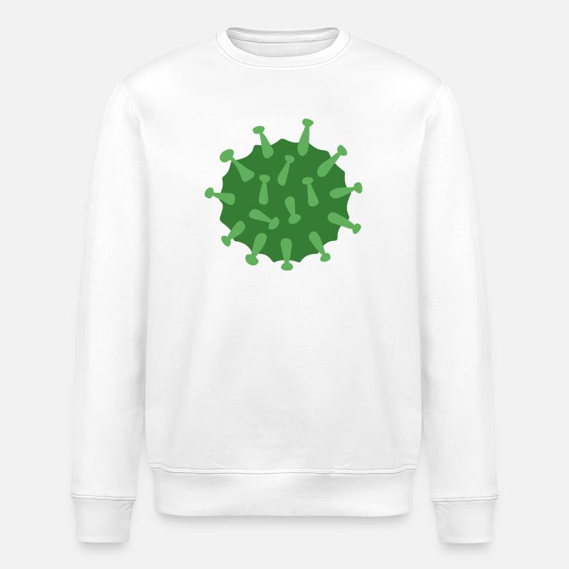 Virus Green - Stanley/Stella ROLLER Unisex Organic Sweatshirt - white