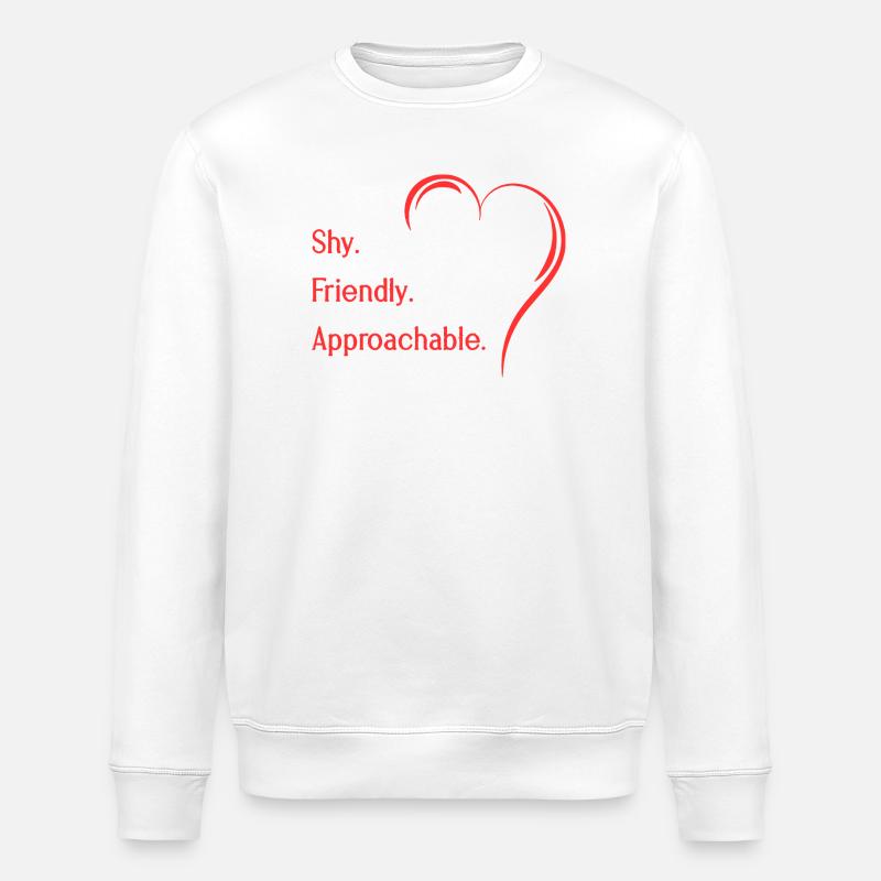 Flirtende Introvertierte Schüchtern Freundlich Zugänglich - Stanley/Stella Unisex Bio-Sweatshirt ROLLER - Weiß