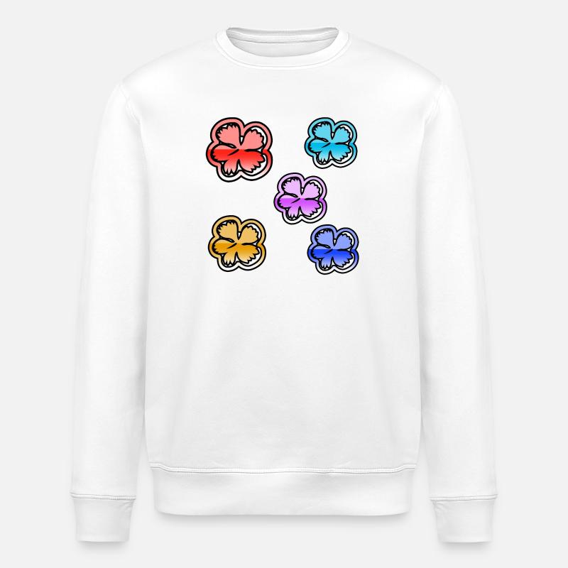 Flowers - Stanley/Stella ROLLER Unisex Organic Sweatshirt - white