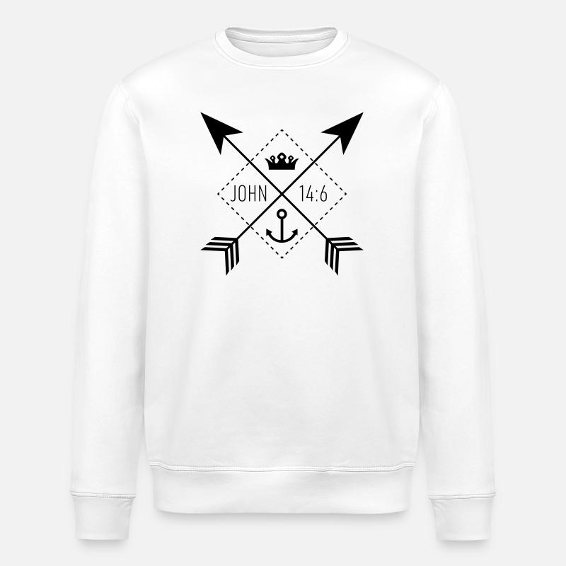 Sign John14:6 - Stanley/Stella Unisex Bio-Sweatshirt ROLLER - Weiß