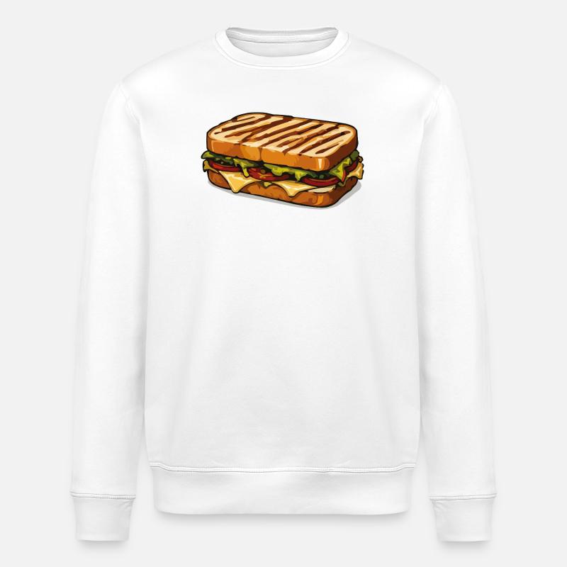 KäseSandwich Cartoon Illustration - Stanley/Stella Unisex Bio-Sweatshirt ROLLER - Weiß