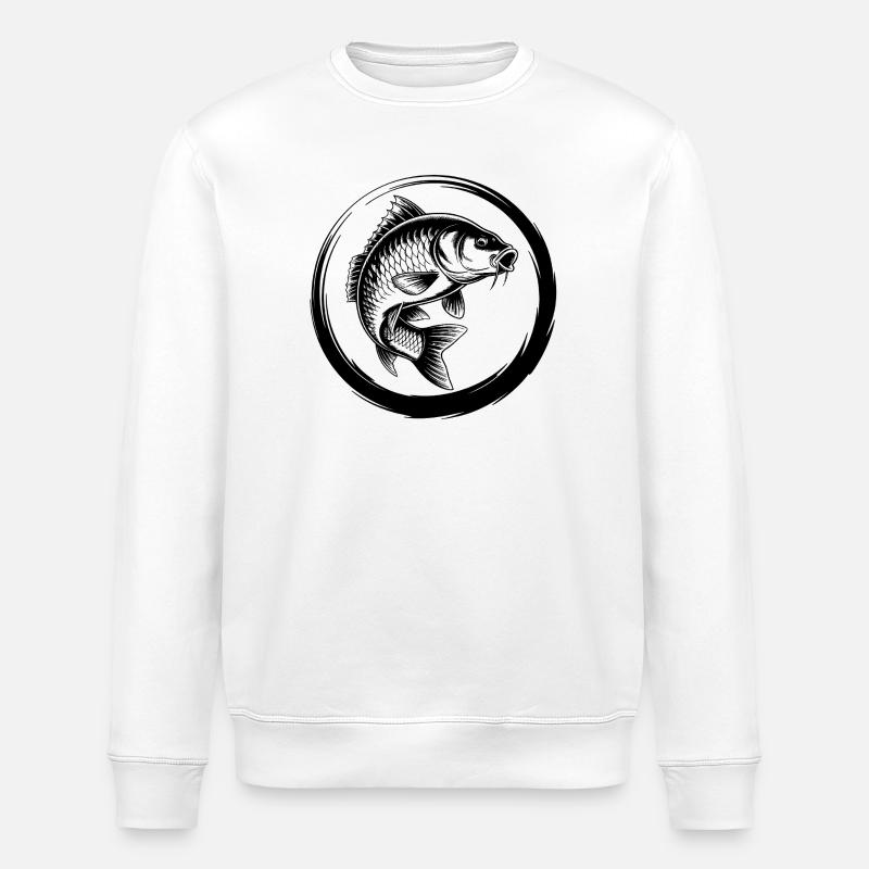 Karpfen Angeln - Stanley/Stella Unisex Bio-Sweatshirt ROLLER - Weiß